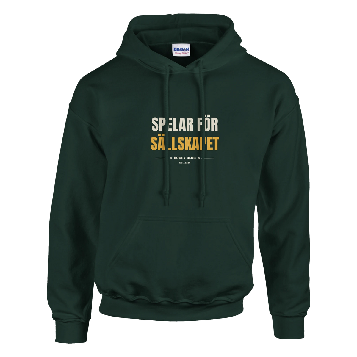 Spelar för sällskapet – hoodie i skogsgrön, Bogey Club Sweden