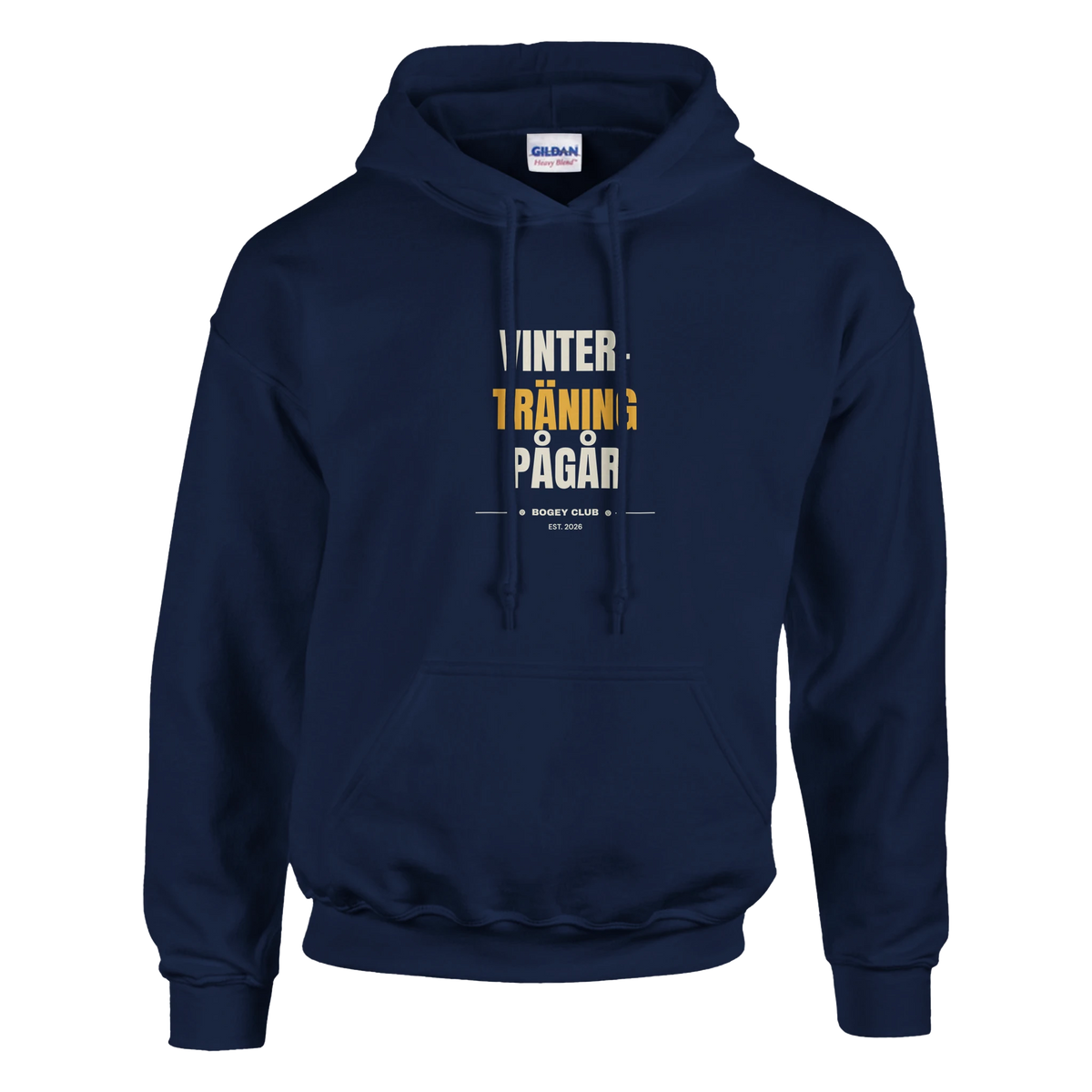 Vinterträning pågår – hoodie i svart, Bogey Club Sweden