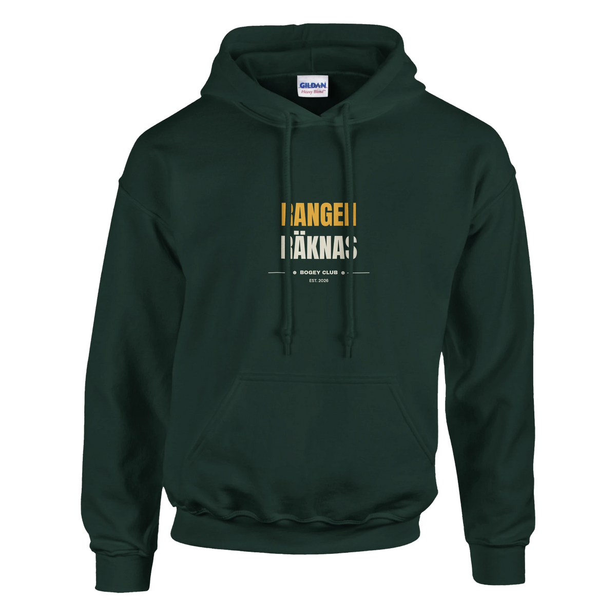 Rangen räknas – hoodie i skogsgrön, Bogey Club Sweden
