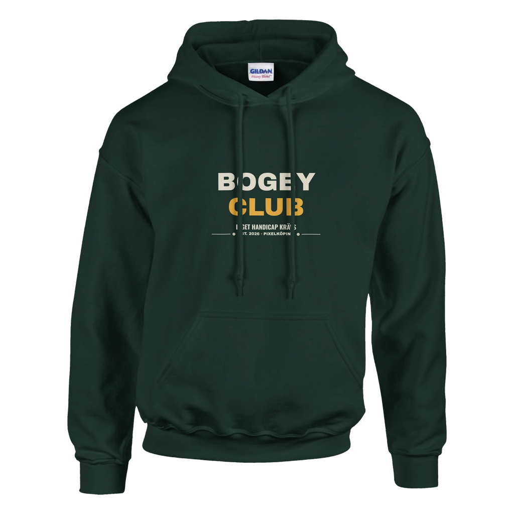 Bogey Club klubbmärket – hoodie i skogsgrön, Bogey Club Sweden