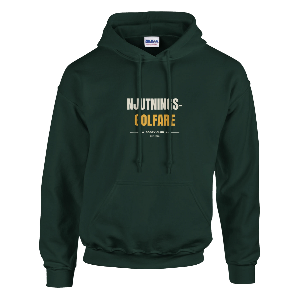 Njutningsgolfare – hoodie i skogsgrön, Bogey Club Sweden