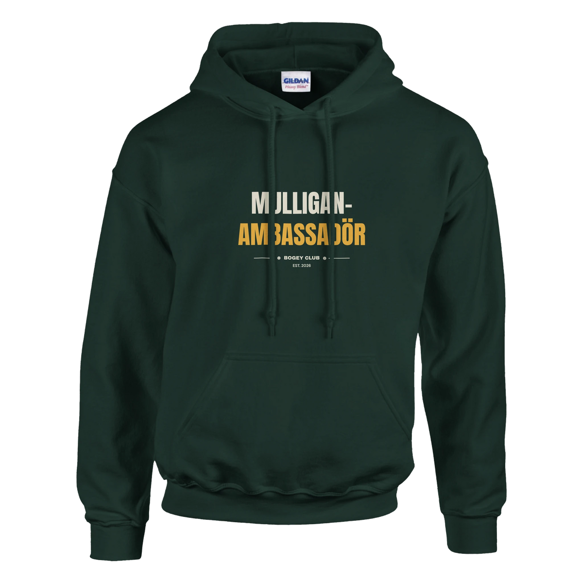 Mulligan-ambassadör – hoodie i skogsgrön, Bogey Club Sweden