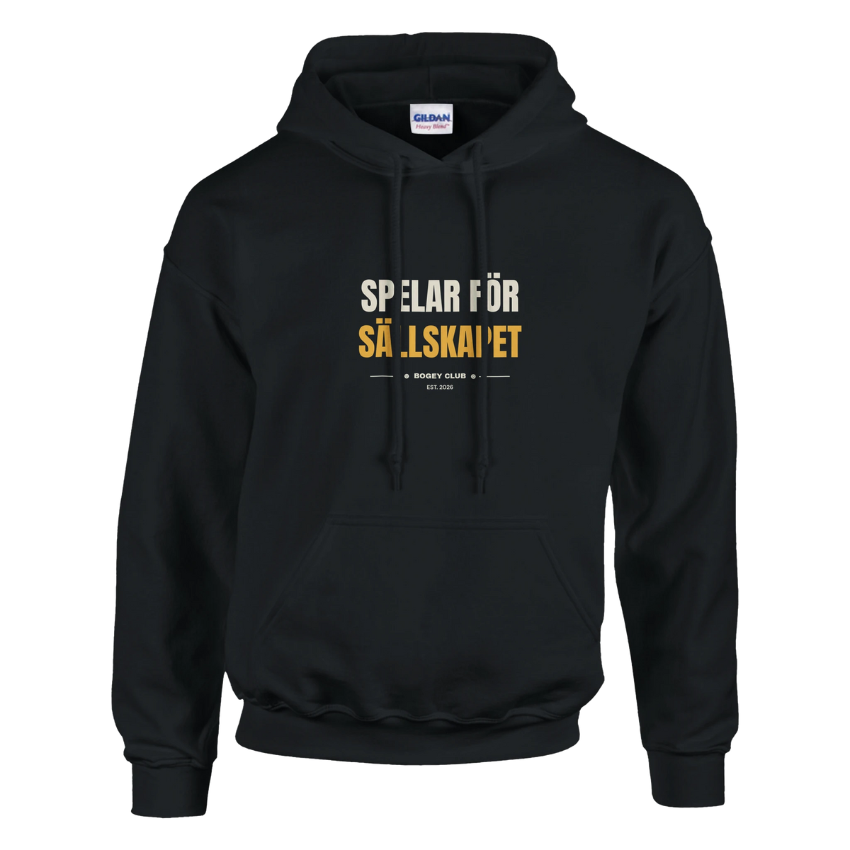 Spelar för sällskapet – hoodie i marinblå, Bogey Club Sweden