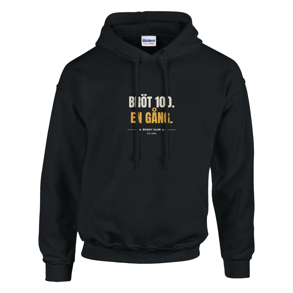 Bröt 100. En gång. – hoodie i marinblå, Bogey Club Sweden