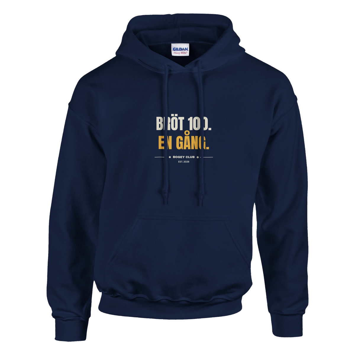 Bröt 100. En gång. – hoodie i svart, Bogey Club Sweden